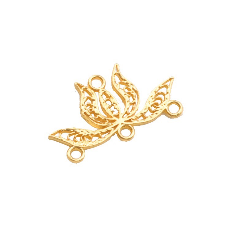 Ancient-style Diy headwear materials, handcrafted hairpins, step shaking accessories, pendants, color-preserving electroplated cast copper lotus accessories