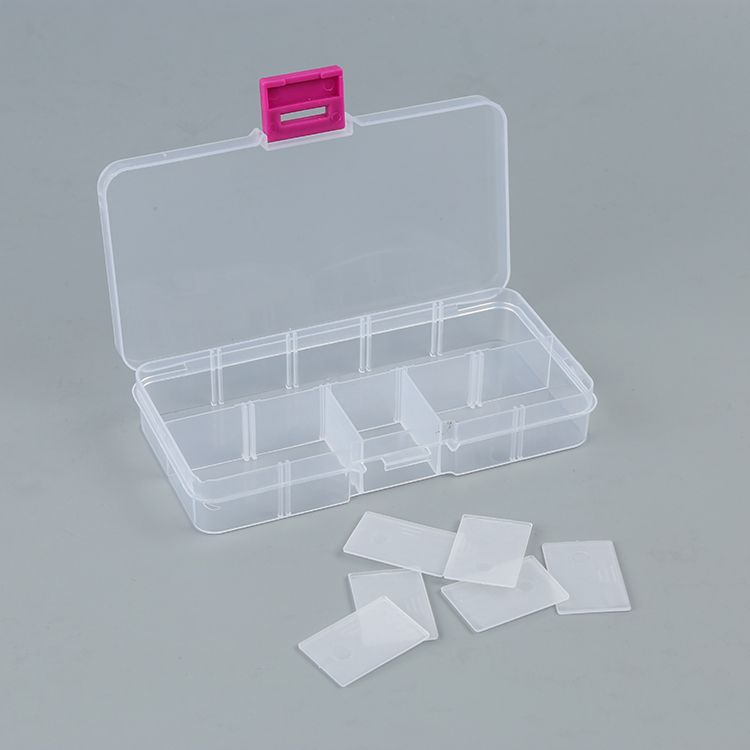 小10格可拆透明塑料收纳盒配件盒首饰盒渔具零件储物盒子详情图5