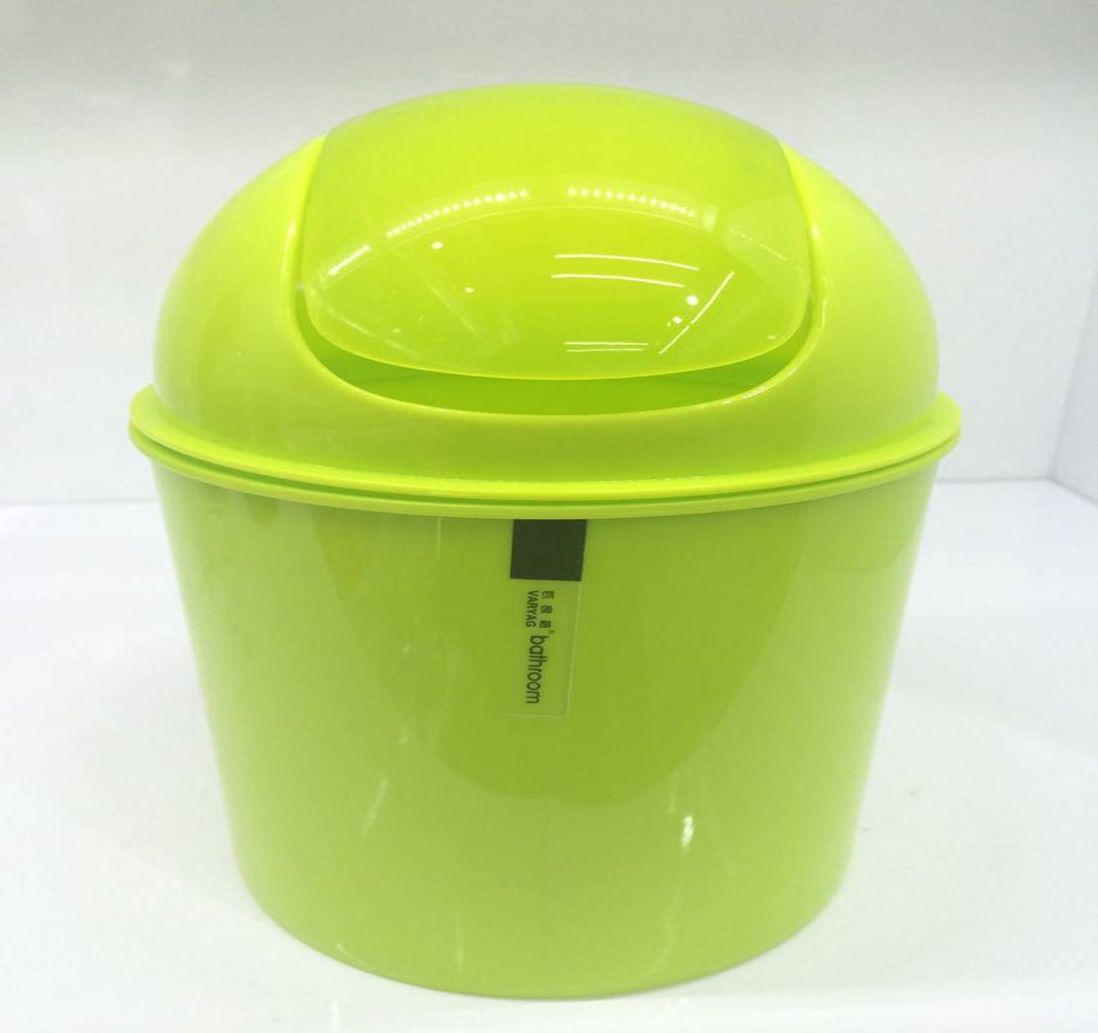 Yiwu Selection, small 1.5L shake lid garbage can SL119158A-green /36438 full figure