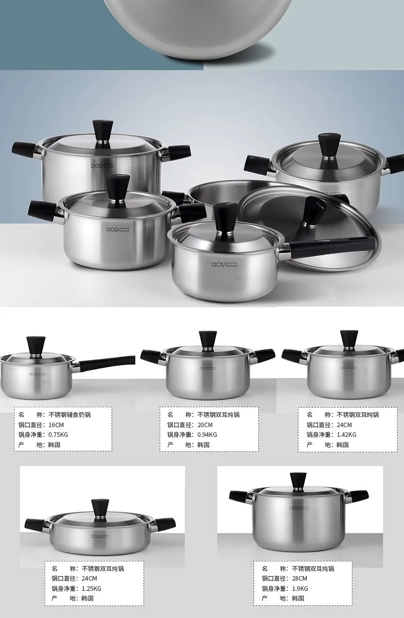 DIOBACCO POSSD stainless steel double-ear stew pot 28cm detail image 2