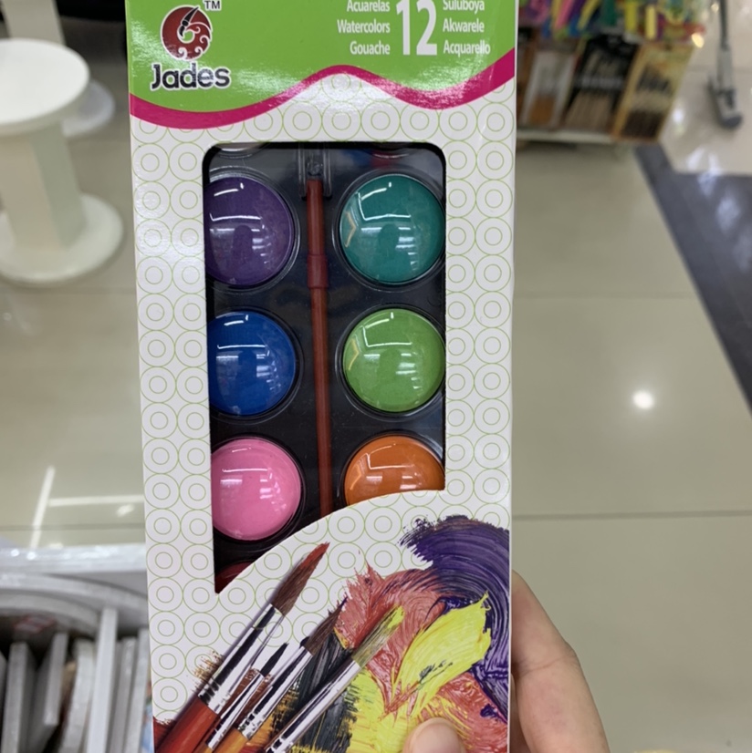 12色盒装粉饼颜料