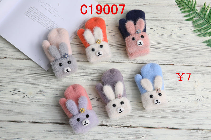 New Wheat Point Knitted Gloves For Women Autumn Winter Ins Cute Warm Thin Wool Five-Finger Tide Gloves C19007