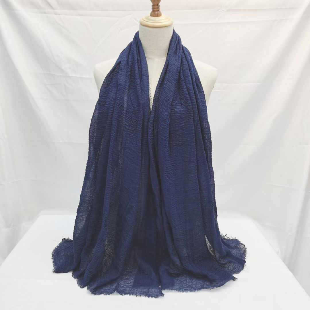 Korean silk scarf styled as a headband