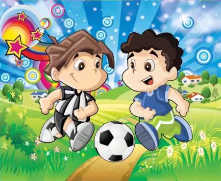 PVC塑料画片卡通帅少男踢足球小男孩产品图