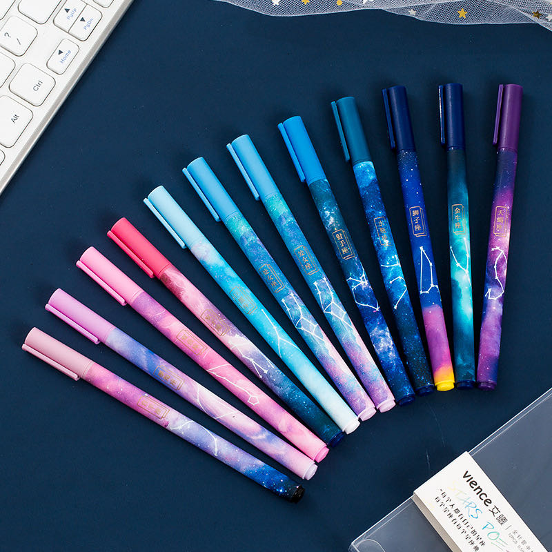 Wenxi Twelve Constellation neutral pens students with starry sky 0.5mm black full needle tube creative stationery wholesale Application Scenario
