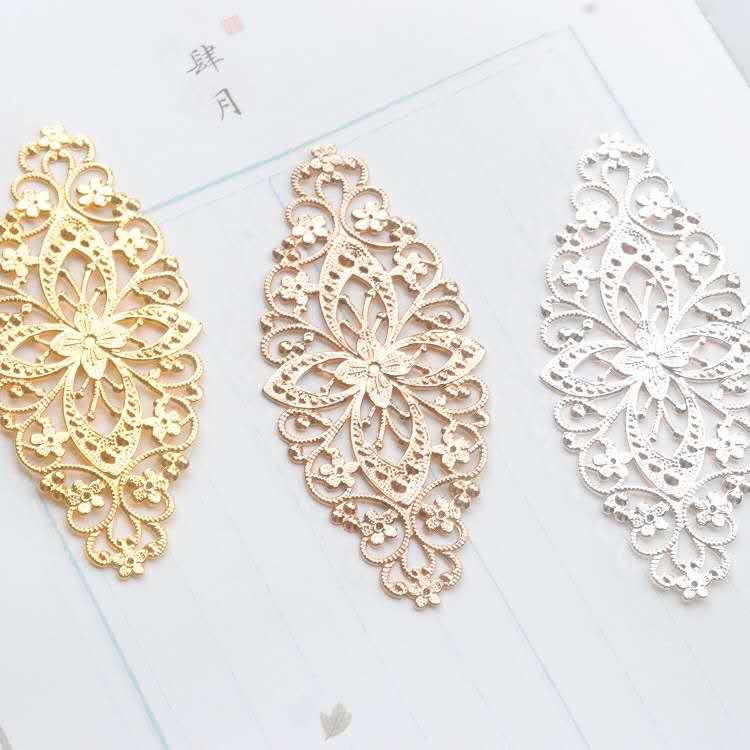 Ancient-style jewelry accessories, headwear, hairpins, and crowns, made of pure copper with large perforated flower pieces, 7/E3 Item Picture