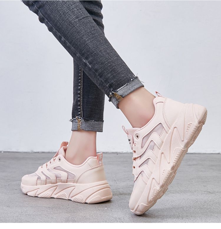 New women's shoes, casual sports shoes, fashionable shoes, hollowed-out women's shoes, versatile and comfortable running shoes, breathable women's height-increasing shoes detail image 16