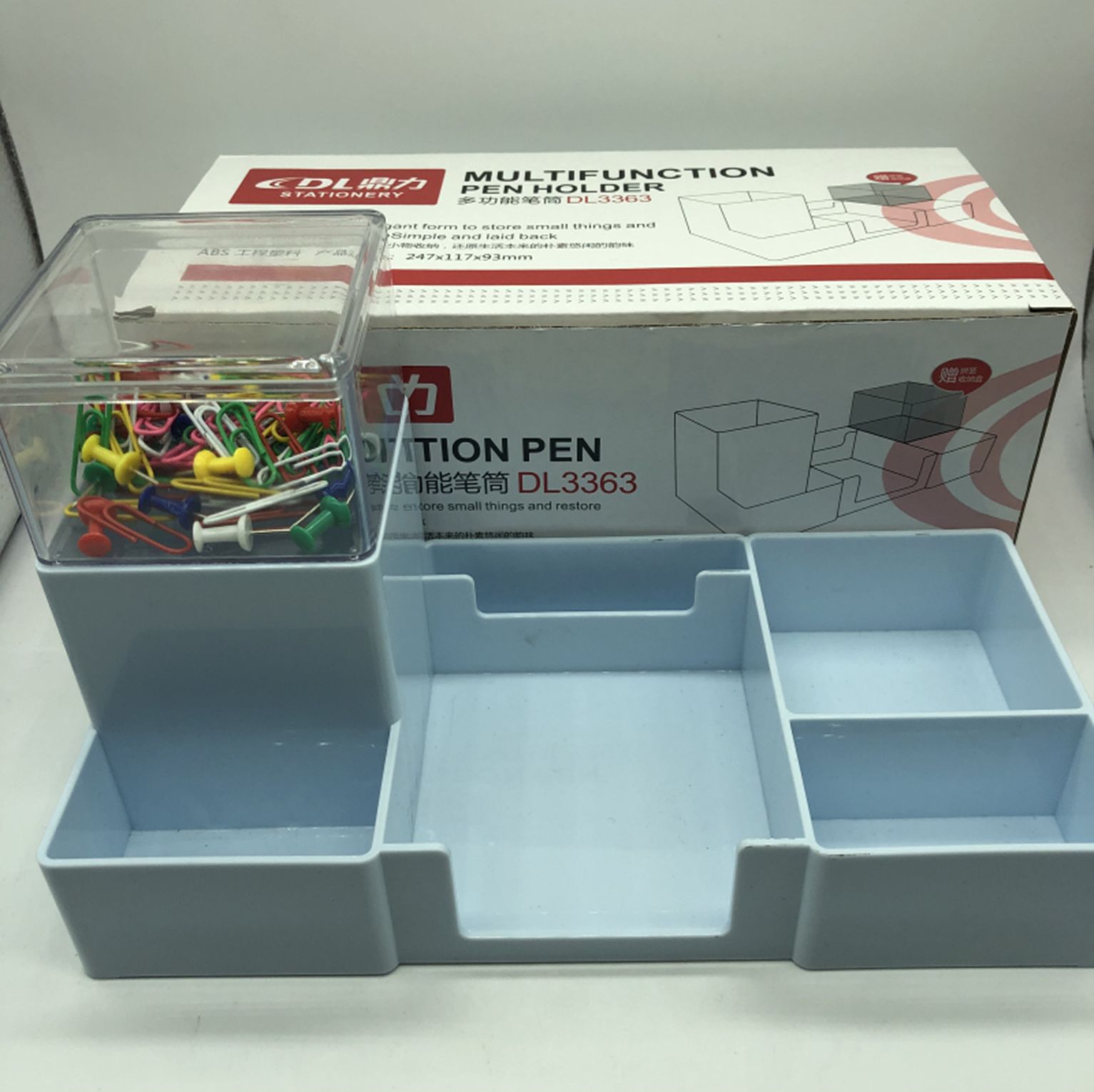 Yi Wu Hao transparent square box pen container /21236