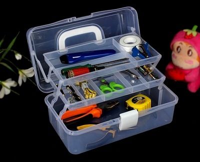 Extra-large No. 1 thickened portable stationery, Lego storage box, art tool box, plastic medicine box, hardware and electrical box Specification image