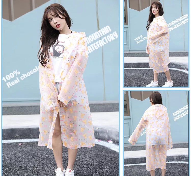 成人eva印花长大衣