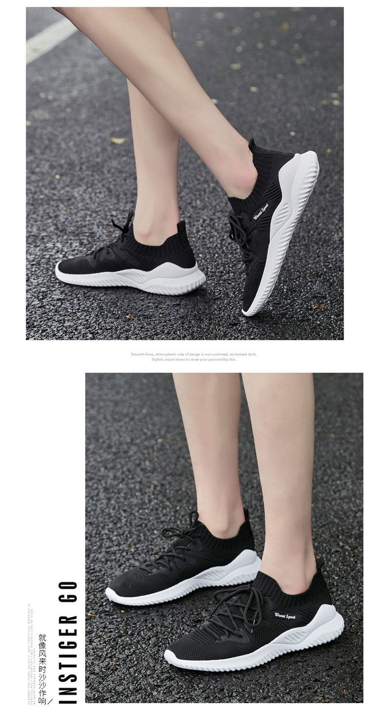 Autumn new women's shoes: Casual sports shoes, fashionable shoes, elastic women's shoes, versatile and comfortable, woven shoes, breathable women's single shoes detail image 18