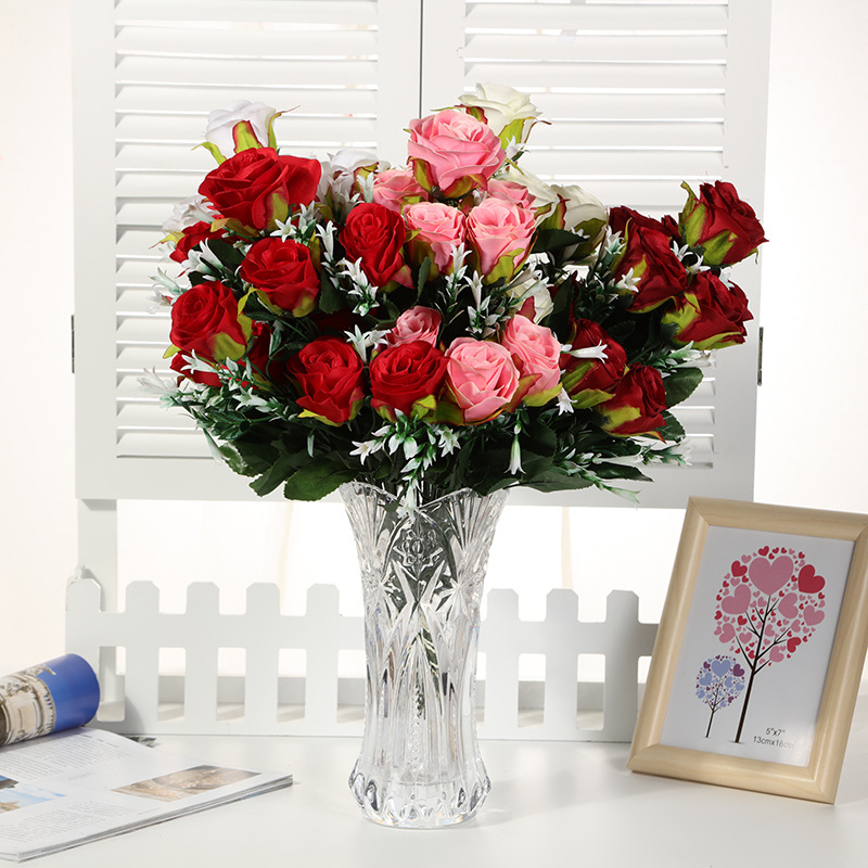 The manufacturer produces artificial flower studio wedding props, hand-held bouquets, home decorations, rose combinations and 12-head flower bouquets undefined