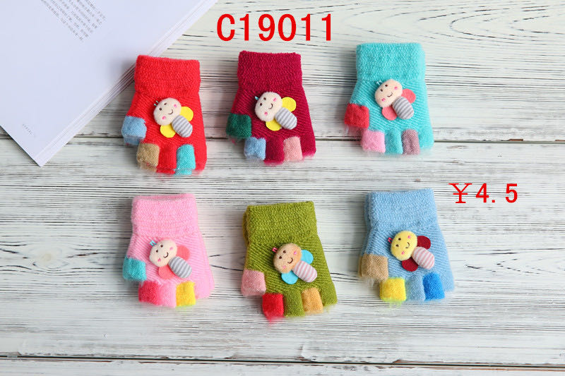 New Wheat Point Knitted Gloves For Women Autumn Winter Ins Cute Warm Thin Wool Five-Finger Tide Gloves C19011