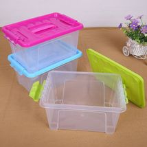 小号乐高桶带扣塑料收纳箱有盖手提 收纳箱家居收纳盒