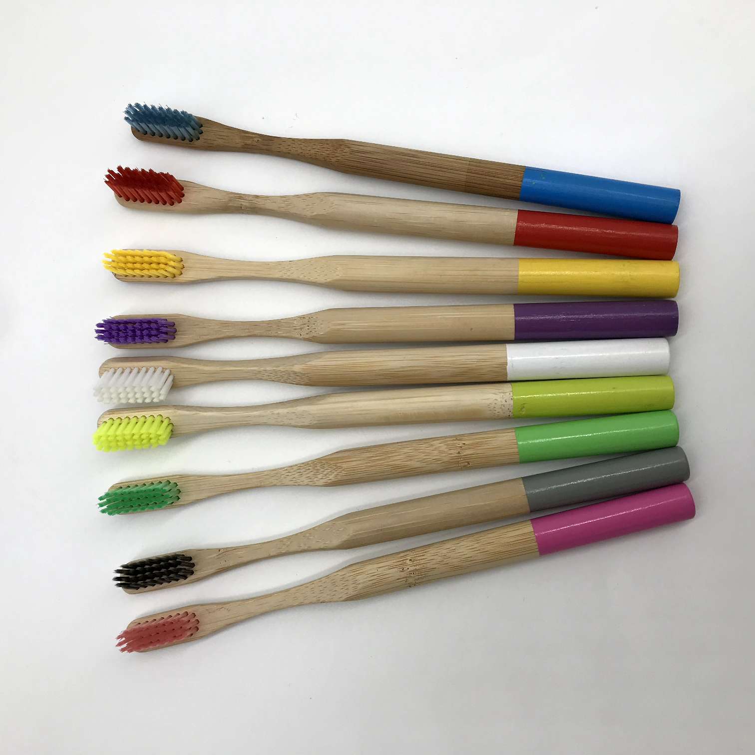 Creative round handle toothbrush colorful bamboo toothbrush eco-friendly hotel household carbonized soft bristles toothbrush thumbnail