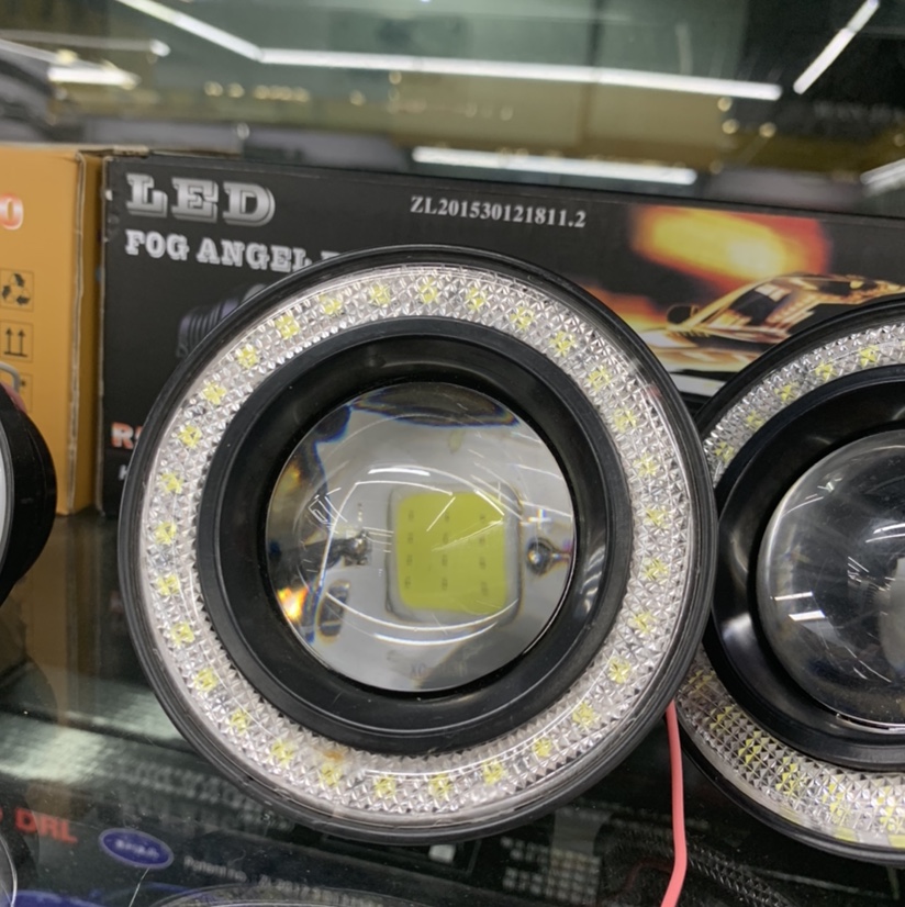 Car Headlights Led Lens Fog Lights General Cob Daily Running Lights With Angel Eyes Ox Eyes Fog Lights Modified Fish Eyes 3 Inches