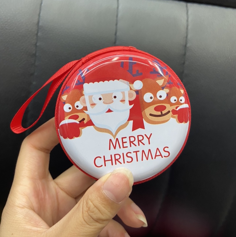 Tinplate round wallet Christmas 02