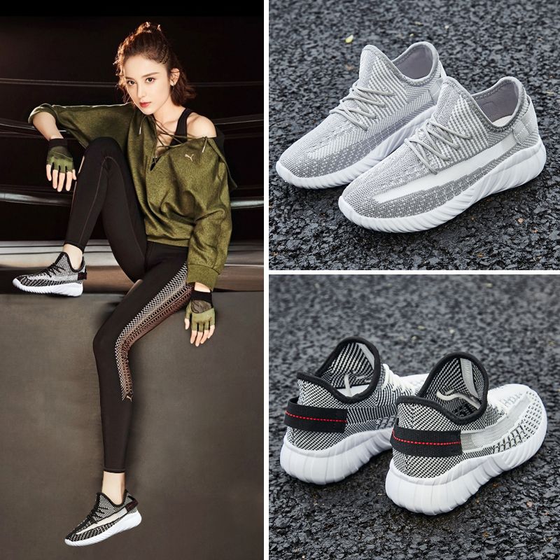 New sports women's shoes, casual sports shoes, fashionable shoes, hollowed-out women's shoes, versatile and comfortable, flying woven shoes, breathable women's single shoes Application Scenario