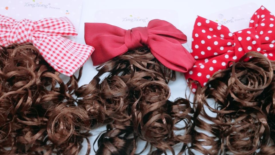 Baby wig Head accessories Children's knot long curly hair large wave braid hairpin Princess styling headflower pair full figure