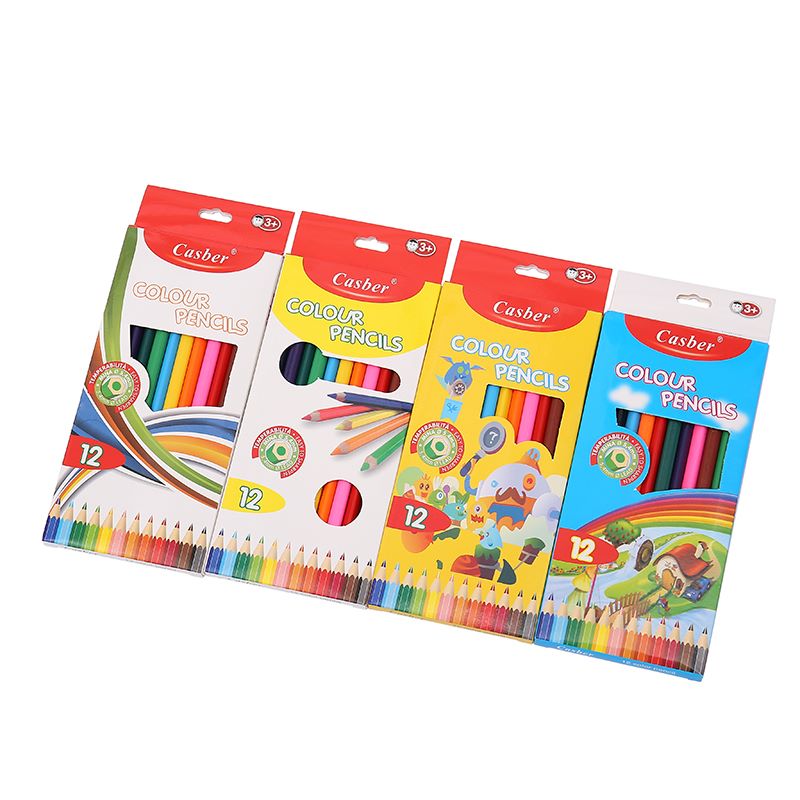 Elementary school cute cartoon 12 color color long box pencil Doodle drawing Crayon thumbnail