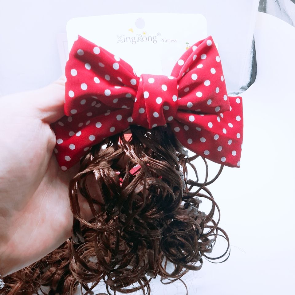 Baby wig Head accessories Children's knot long curly hair large wave braid hairpin Princess styling headflower pair Specification drawing