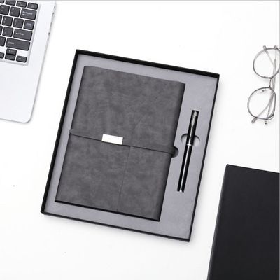 Kailushi Gift Pen Industry Office 32K loose-leaf notebook signature Pen two-piece set High-end gift box Custom logo High-end gray stock