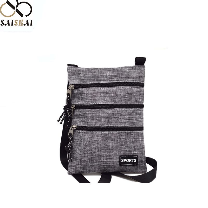 A lightweight single-shoulder bag with multiple zippers