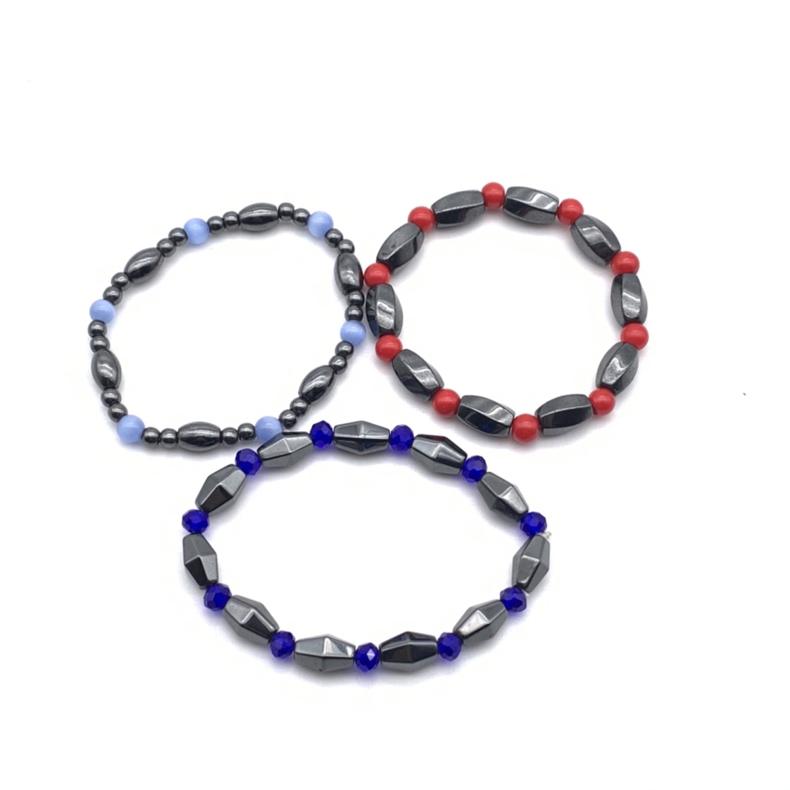 Black gallstone bracelet woven with elastic thread