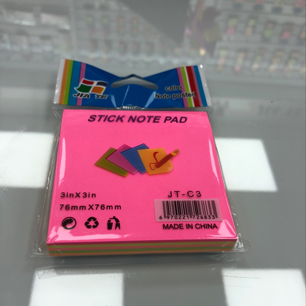 Fluorescent color core 3×3 message post small book N times paste thumbnail