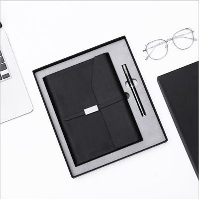 Kayroshi regalo pluma oficina 32K hoja suelta cuaderno firma pluma conjunto de dos piezas caja de regalo de lujo logotipo personalizado premium gris en stock Item Picture