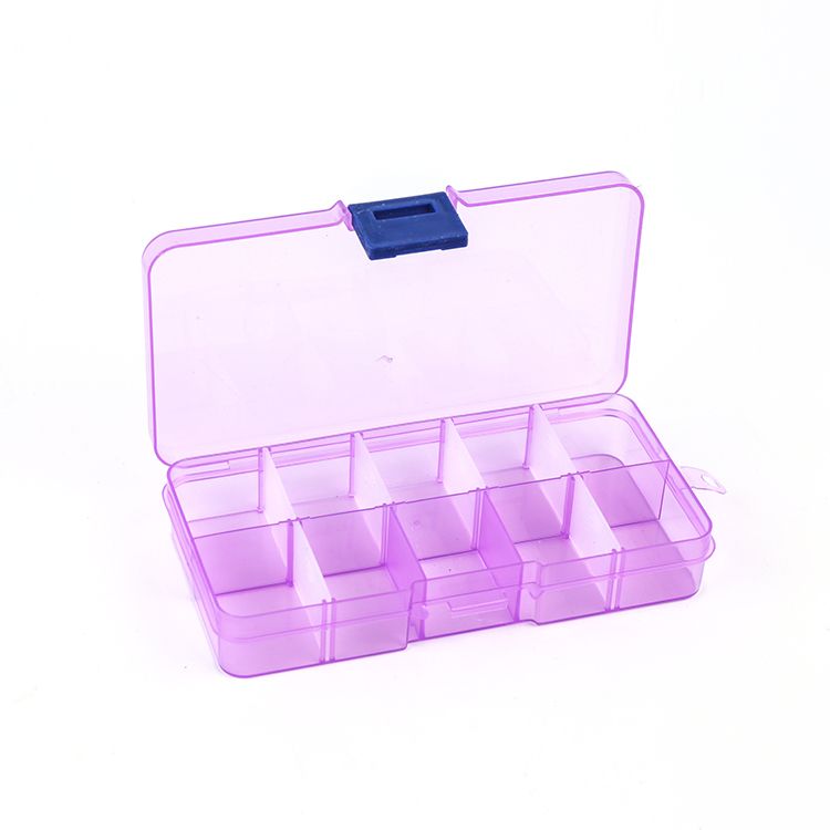 小10格可拆透明塑料收纳盒配件盒首饰盒渔具零件储物盒子详情图7
