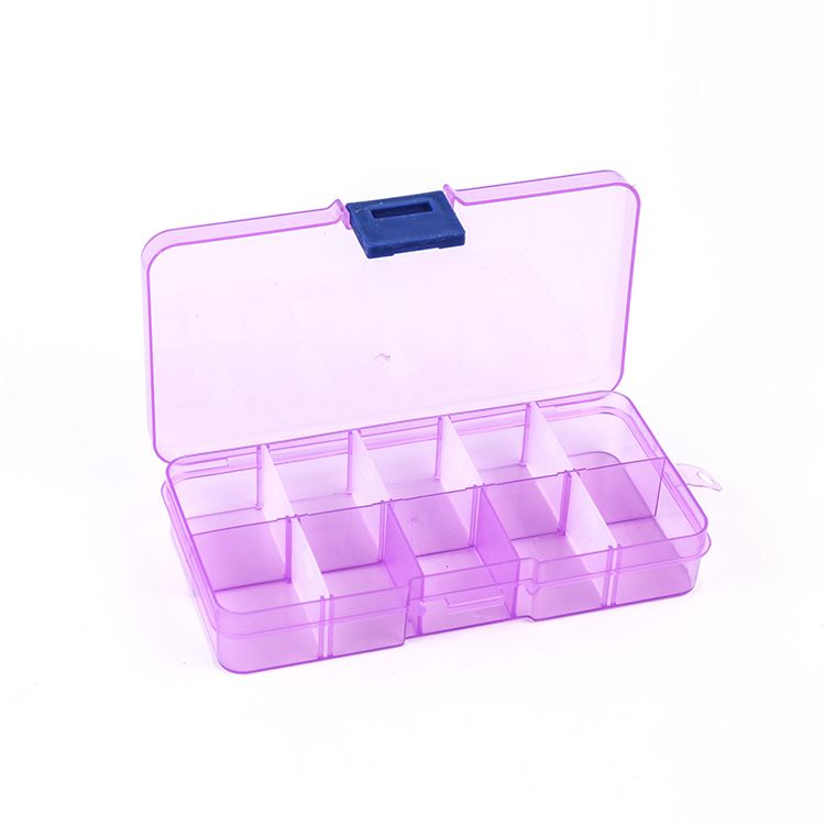 Pequeño 10 compartimentos desmontables caja de almacenamiento de plástico transparente caja de accesorios caja de joyería piezas de pesca caja de almacenamiento detail image 7