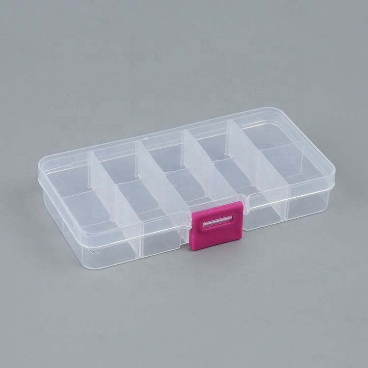 小10格可拆透明塑料收纳盒配件盒首饰盒渔具零件储物盒子详情图2