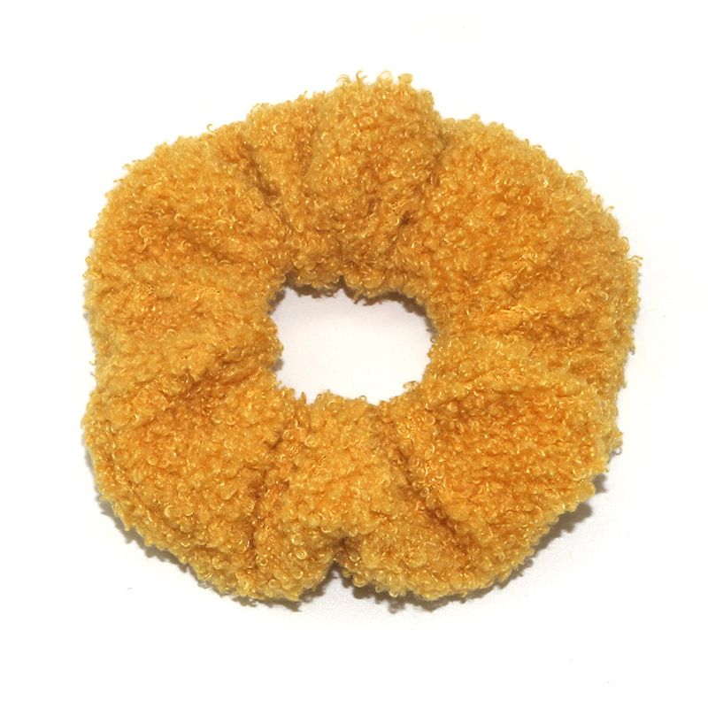 New autumn and winter Korean-style lamb hair band, solid color Teddy plush large intestine hair band, European and American women's hair band headwear Specification image
