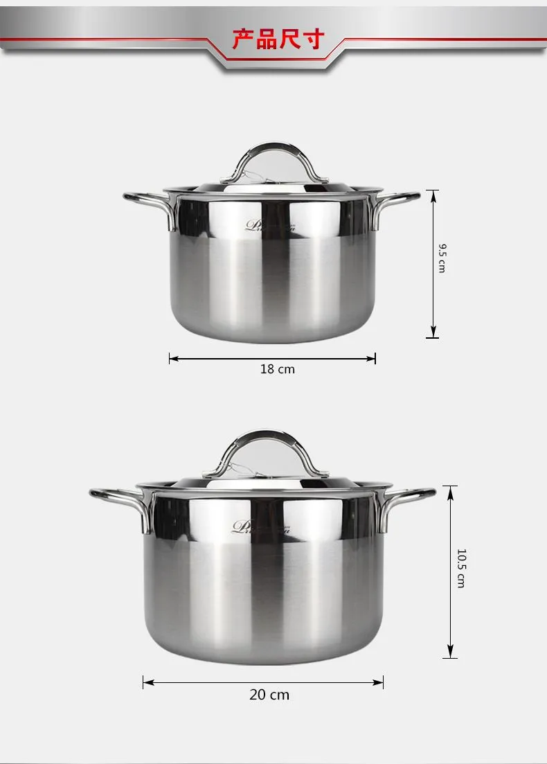 PRIMA Stainless Steel Double-Ear Stew Pot 20 detail image 4