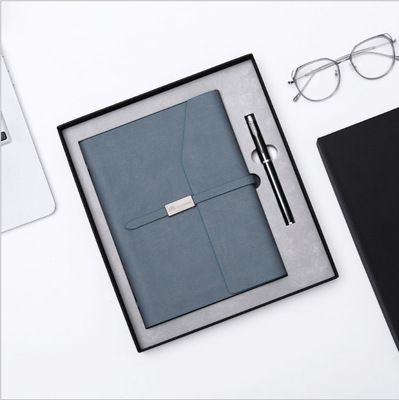 Kayroshi regalo pluma oficina 32K hoja suelta cuaderno firma pluma conjunto de dos piezas caja de regalo de lujo logotipo personalizado premium gris en stock details Picture