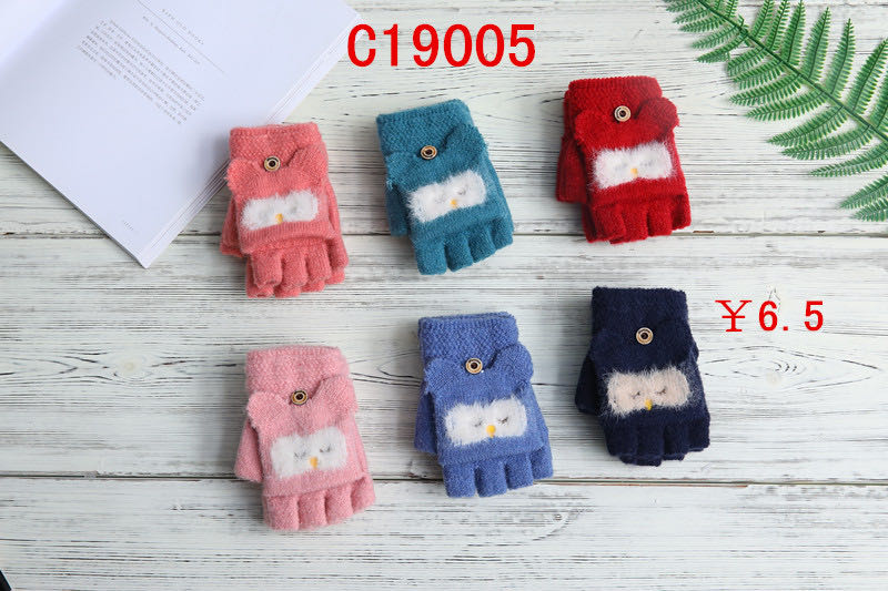 New Wheat Point Knitted Gloves For Women Autumn Winter Ins Cute Warm Thin Wool Five-Finger Tide Gloves C19005