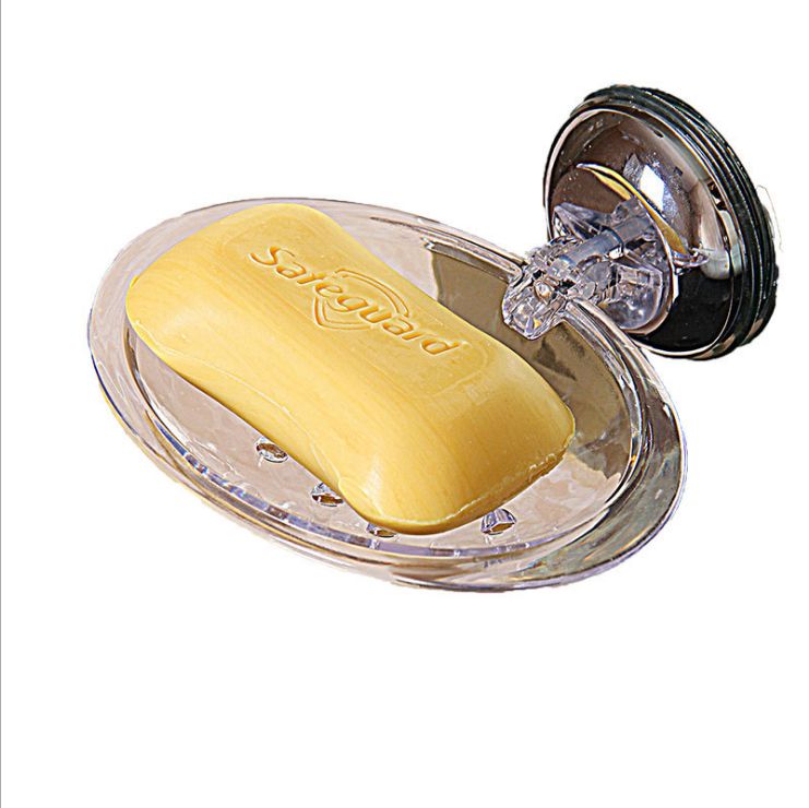 Bathroom perforation-free soap box Double suction cup soap box Drain Creative soap holder Bathroom wall mount soap holder