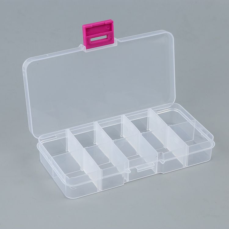 Pequeño 10 compartimentos desmontables caja de almacenamiento de plástico transparente caja de accesorios caja de joyería piezas de pesca caja de almacenamiento detail image 4