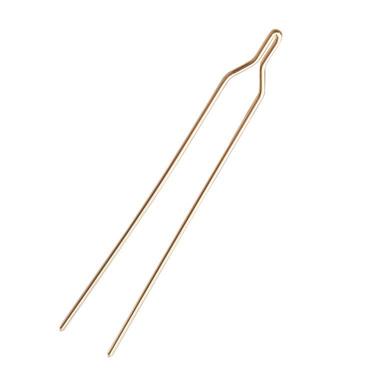 Handcrafted ancient-style hair accessory material: 2×120 color-preserving electroplated pure copper hairpin, U-shaped hair fork xy202