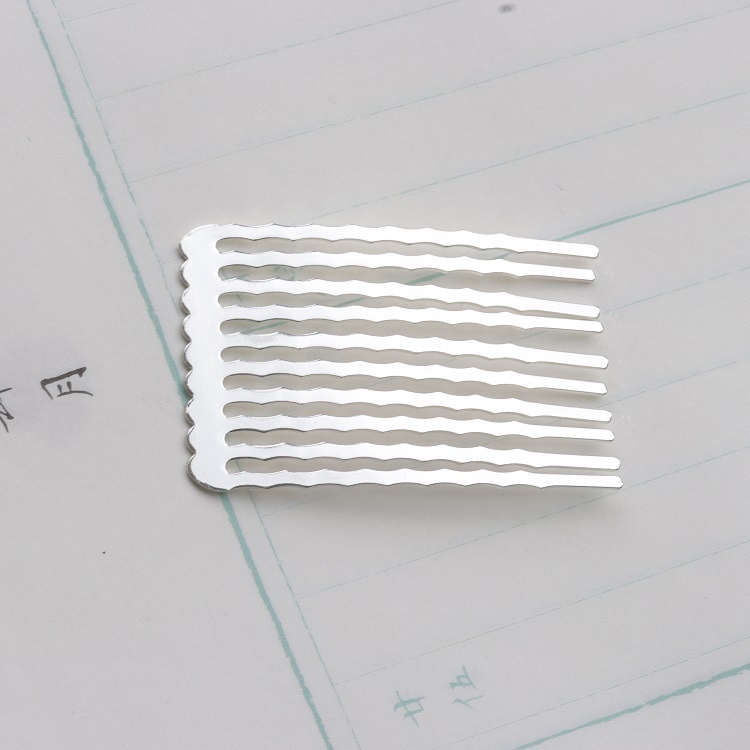 Ancient-style hairpin material, flower-wrapped ornaments, pure copper color-preserving electroplated comb, extended wavy 10-tooth comb Specification image
