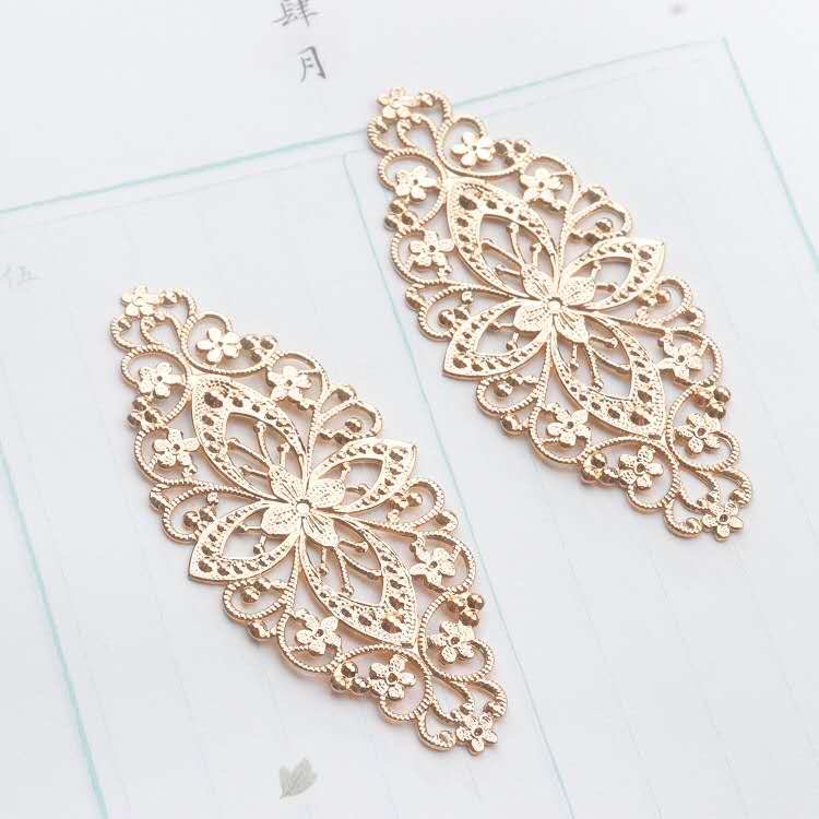 Ancient-style jewelry accessories, headwear, hairpins, and crowns, made of pure copper with large perforated flower pieces, 7/E3 Specification image