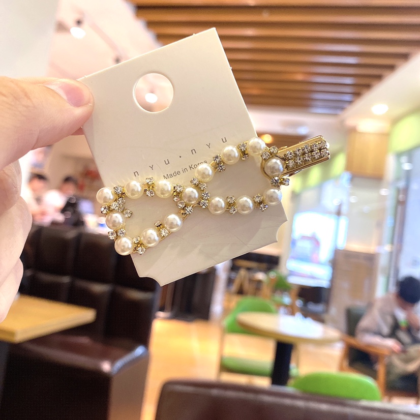 Pearl rhinestone hair clip headdress female, Dongdaemun, Korea thumbnail