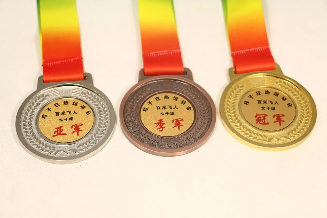 HR-011 Blank Rainbow High-end Medal Zinc Alloy High-quality Medal Color Medal Customizable logo detail image 1