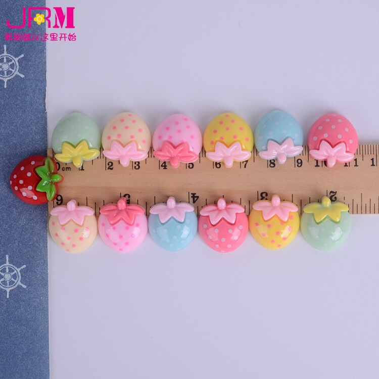 Strawberry resin accessories factory direct selling children hair accessories hair clip accessories DIY mobile phone accessories