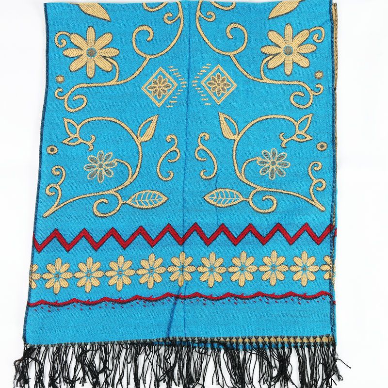 Women's Fashion Trend With Warm Print Rex Rabbit Hair Collar Seven-Part Wool Sleeve Cashmere Shawl