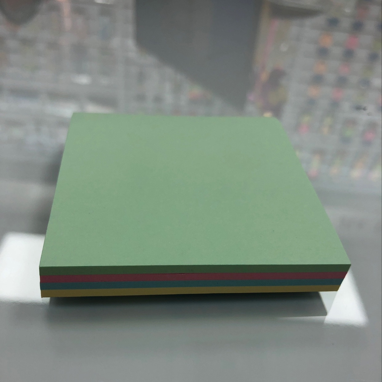 Color fluorescent post-it note N times to post the message small book thumbnail