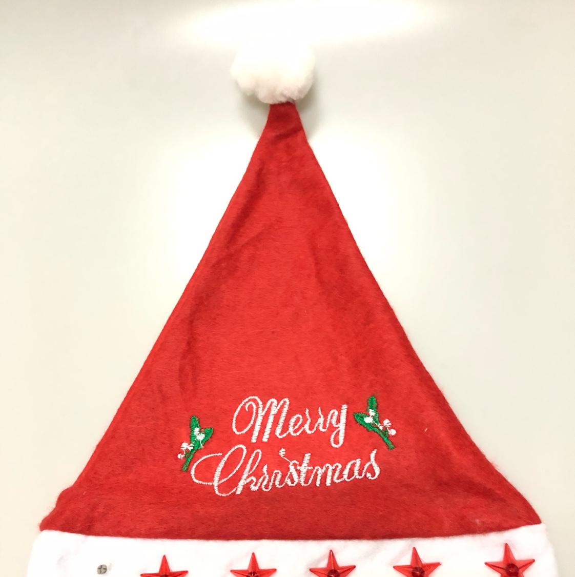 Embroidered Santa hat with lights embroidered Christmas hat with embroidered letters and flashing lights