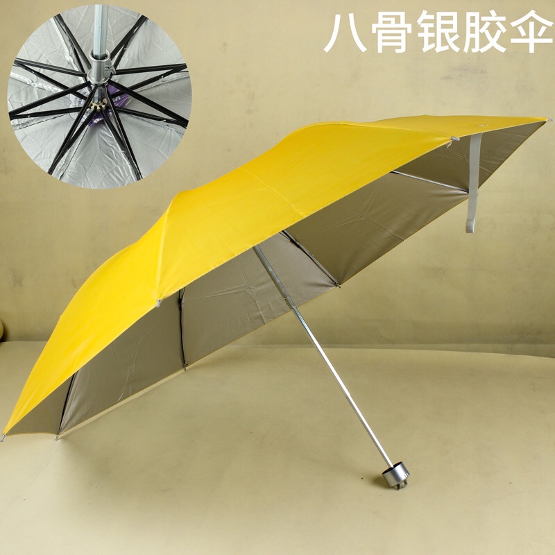 7骨广告伞定制 银胶伞 专业定制三折伞 印LOGO定制广告雨伞批发 0037详情图7