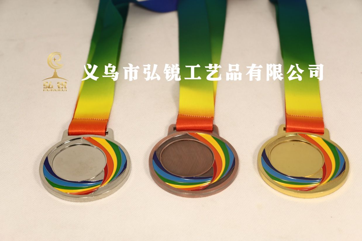 HR-011 Blank Rainbow High-end Medal Zinc Alloy High-quality Medal Color Medal Customizable logo detail image 3